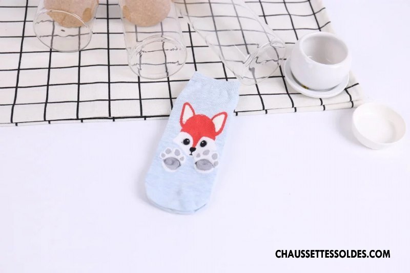 Chaussettes Courtes Femme Chaussette Basse Coupée 100% Coton Frais Le Nouveau Casual Dessin Animé Rose