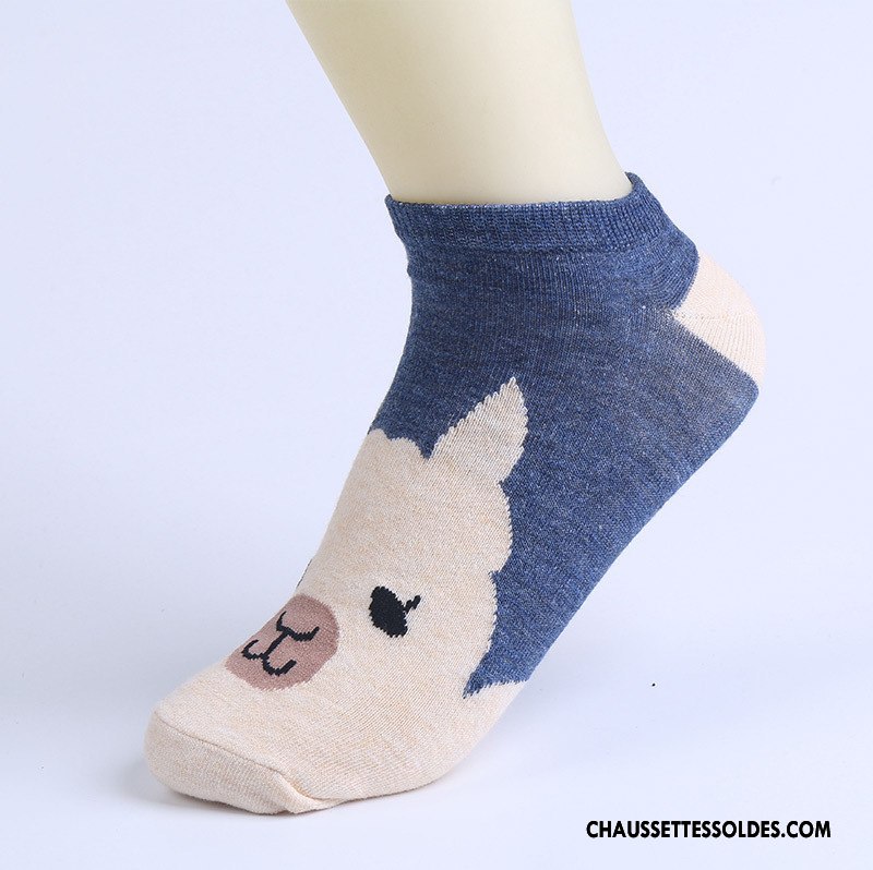 Chaussettes Courtes Femme Chaussette Basse Coupée Animal Le Nouveau Bleu