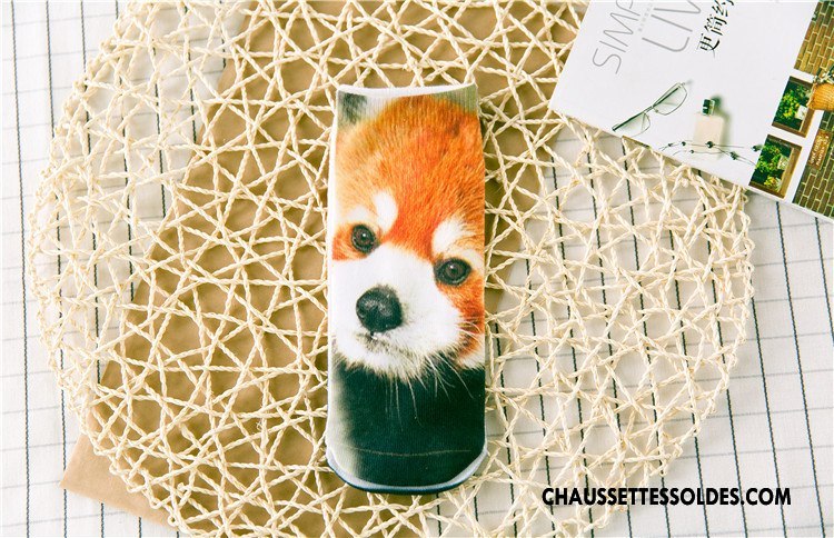 Chaussettes Courtes Femme Chaussette Basse Coupée Animal Printemps Rétro Dimensionnel Impression