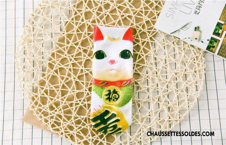 Chaussettes Courtes Femme Chaussette Basse Coupée Animal Printemps Rétro Dimensionnel Impression