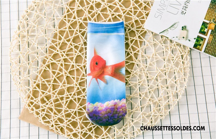 Chaussettes Courtes Femme Chaussette Basse Coupée Animal Printemps Rétro Dimensionnel Impression