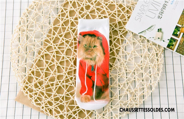 Chaussettes Courtes Femme Chaussette Basse Coupée Animal Printemps Rétro Dimensionnel Impression
