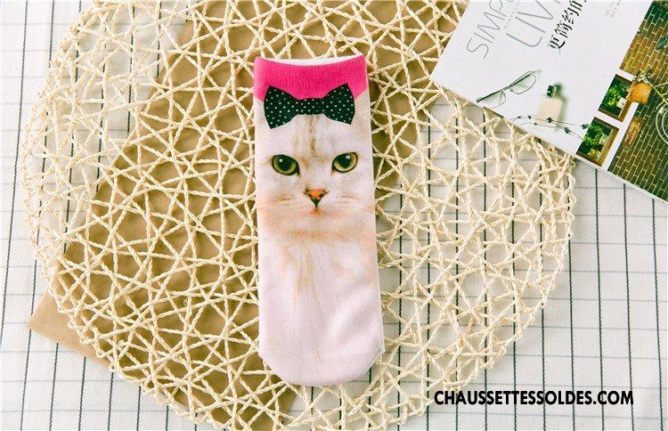 Chaussettes Courtes Femme Chaussette Basse Coupée Animal Printemps Rétro Dimensionnel Impression