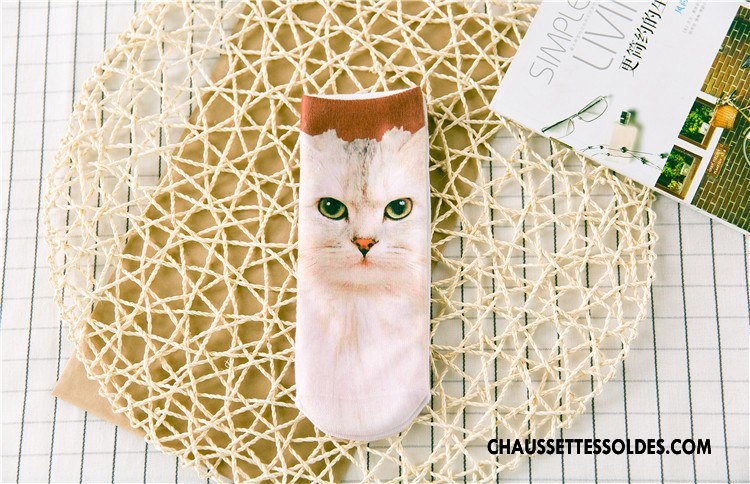 Chaussettes Courtes Femme Chaussette Basse Coupée Animal Printemps Rétro Dimensionnel Impression