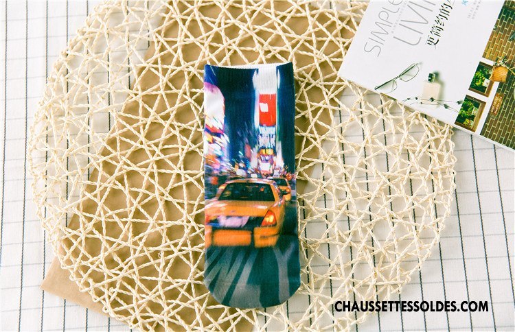 Chaussettes Courtes Femme Chaussette Basse Coupée Animal Printemps Rétro Dimensionnel Impression