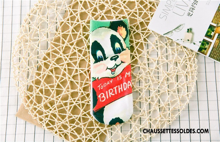 Chaussettes Courtes Femme Chaussette Basse Coupée Animal Printemps Rétro Dimensionnel Impression