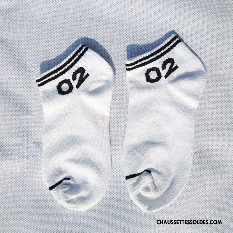 Chaussettes Courtes Femme Chaussette Basse Coupée Art Rayé Chaussette Courte Élève Numérique Blanc
