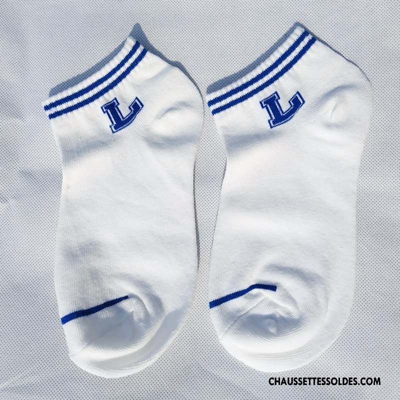 Chaussettes Courtes Femme Chaussette Basse Coupée Art Rayé Chaussette Courte Élève Numérique Blanc