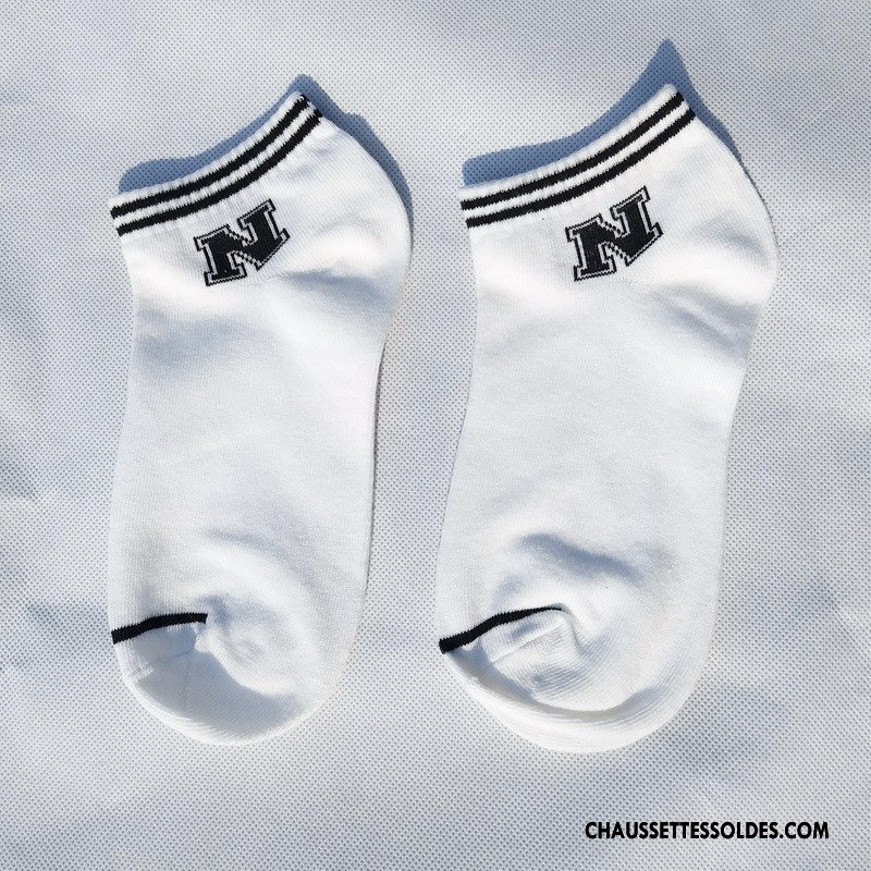 Chaussettes Courtes Femme Chaussette Basse Coupée Art Rayé Chaussette Courte Élève Numérique Blanc