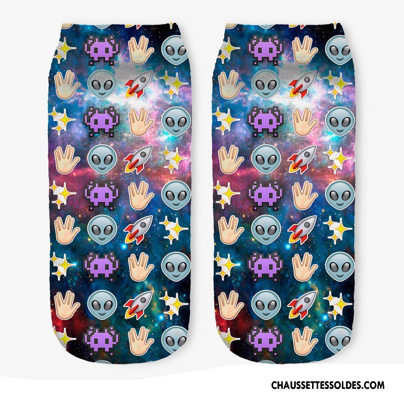 Chaussettes Courtes Femme Chaussette Basse Coupée Chaussette Courte Le Nouveau Invisible Modèles Féminins Impression Jaune