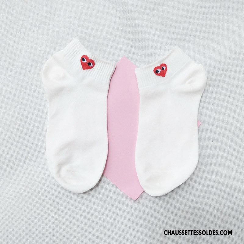 Chaussettes Courtes Femme Chaussette Basse Coupée Frais Charmant Visage Rond Dame Tous Les Assortis Blanc