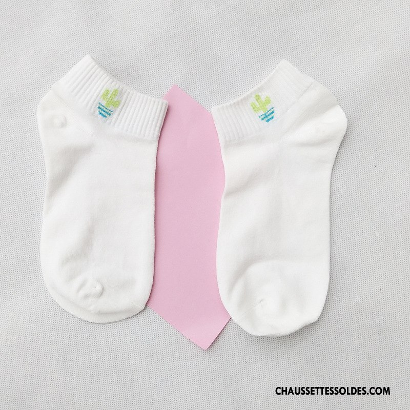 Chaussettes Courtes Femme Chaussette Basse Coupée Frais Charmant Visage Rond Dame Tous Les Assortis Blanc