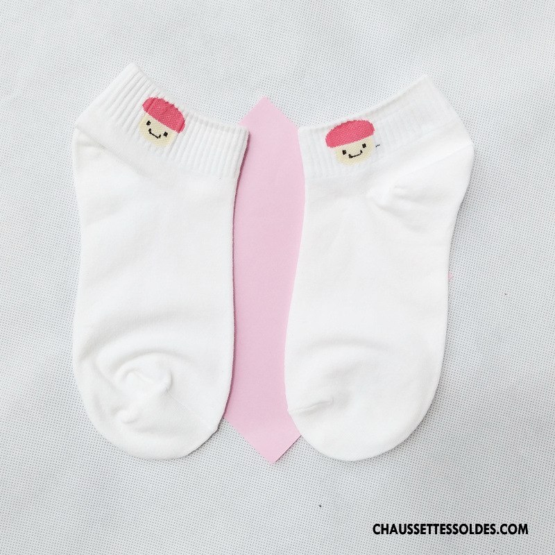 Chaussettes Courtes Femme Chaussette Basse Coupée Frais Charmant Visage Rond Dame Tous Les Assortis Blanc