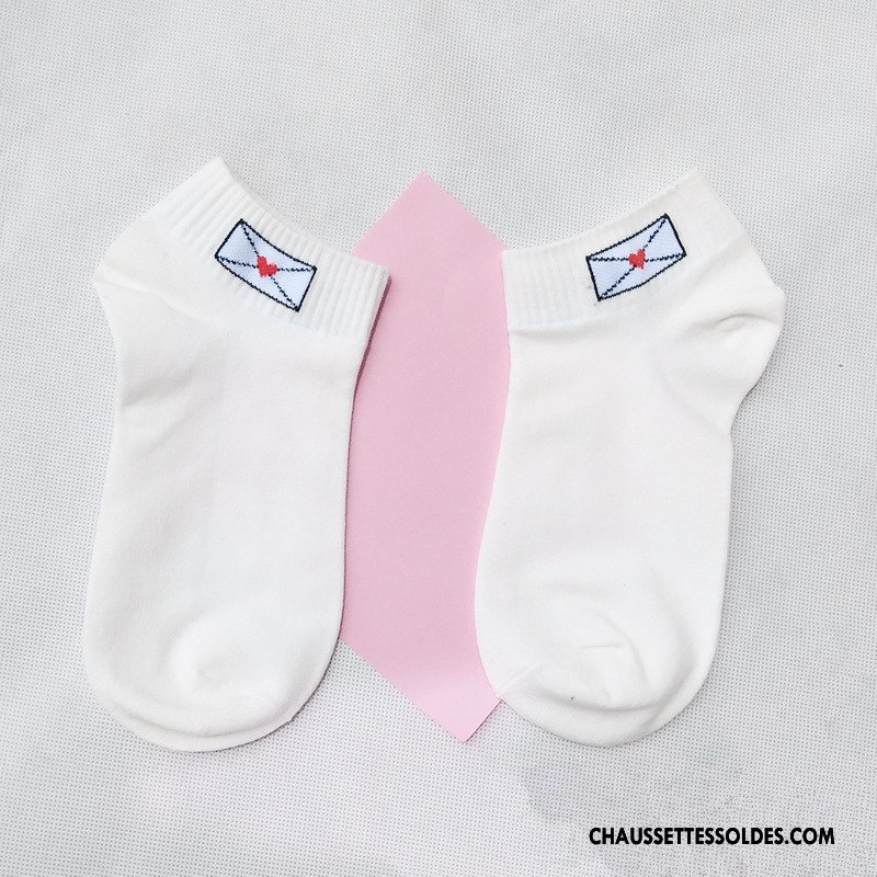 Chaussettes Courtes Femme Chaussette Basse Coupée Frais Charmant Visage Rond Dame Tous Les Assortis Blanc