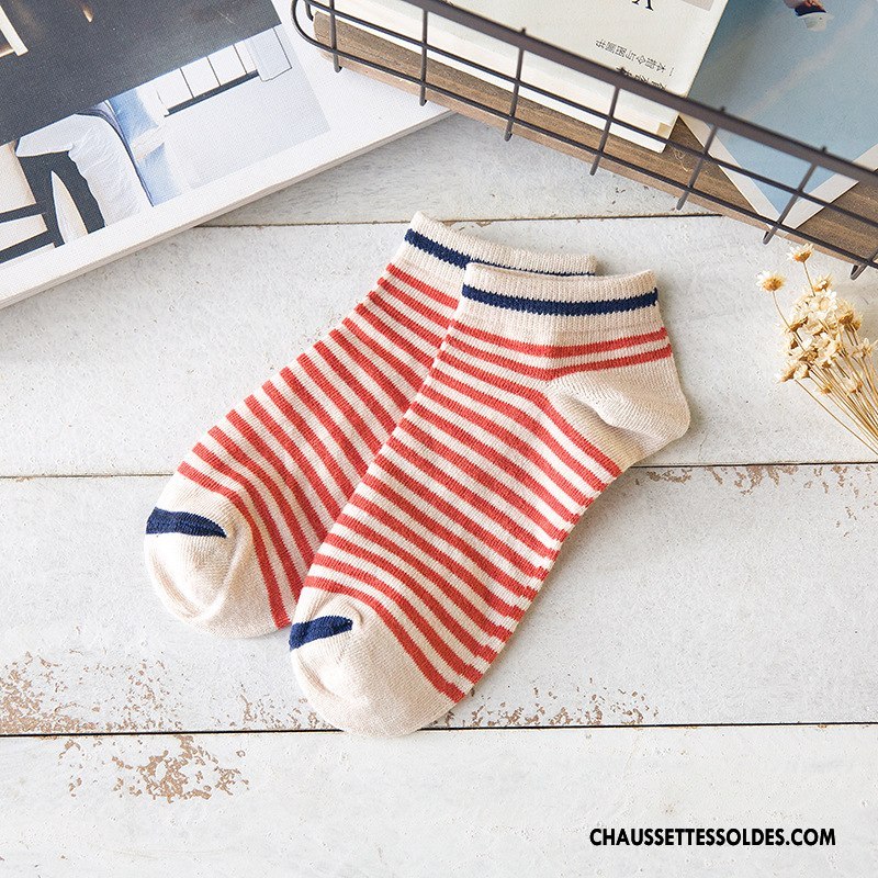 Chaussettes Courtes Femme Chaussette Basse Coupée Gros Absorber La Sueur Dame Personnalité 100% Coton Bleu