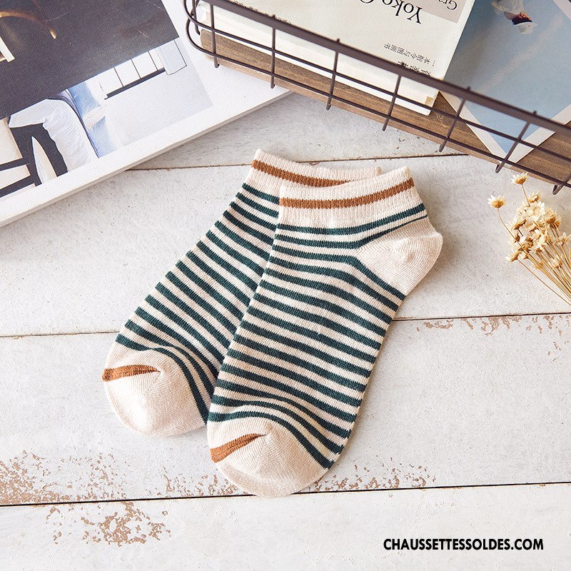 Chaussettes Courtes Femme Chaussette Basse Coupée Gros Absorber La Sueur Dame Personnalité 100% Coton Bleu
