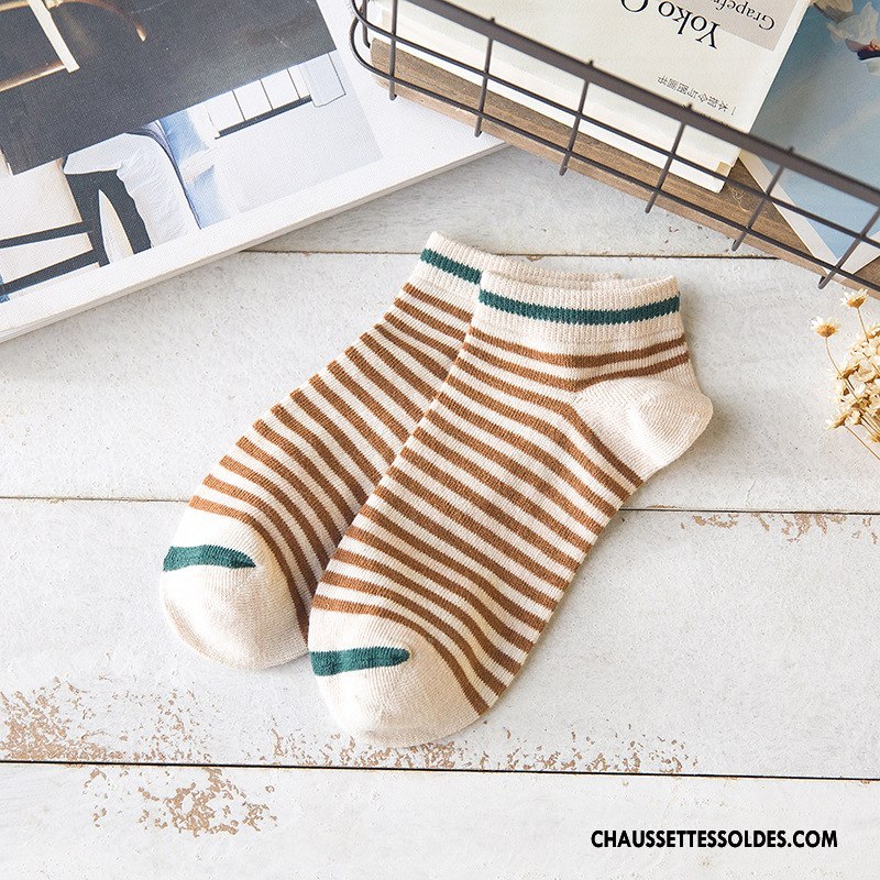 Chaussettes Courtes Femme Chaussette Basse Coupée Gros Absorber La Sueur Dame Personnalité 100% Coton Bleu