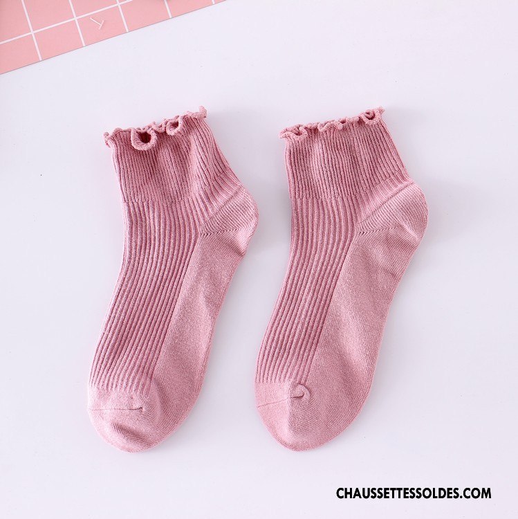 Chaussettes Courtes Femme Chaussette Basse Coupée Printemps Enceintes Été Bois Chaussettes En Coton Pure Rouge Rose