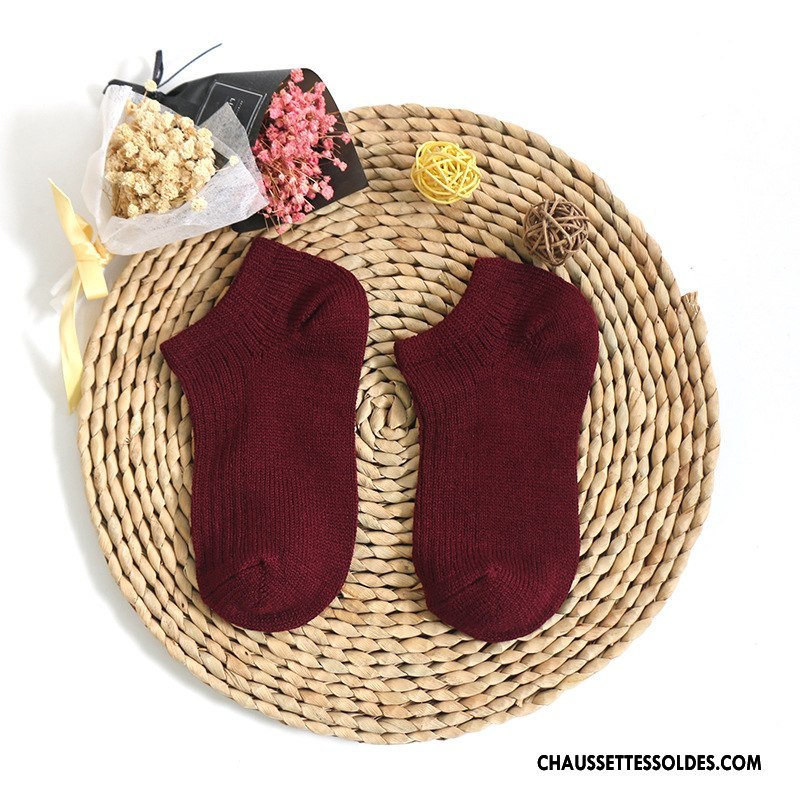 Chaussettes Courtes Femme Chaussette Basse Coupée Tous Les Assortis 100% Coton Le Nouveau Dame Coton Bio Bordeaux
