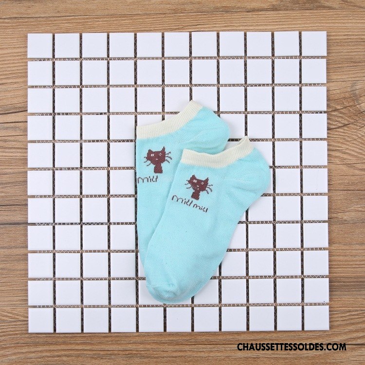Chaussettes Courtes Femme Chaussette Basse Coupée Ultra Petit Bleu Rose