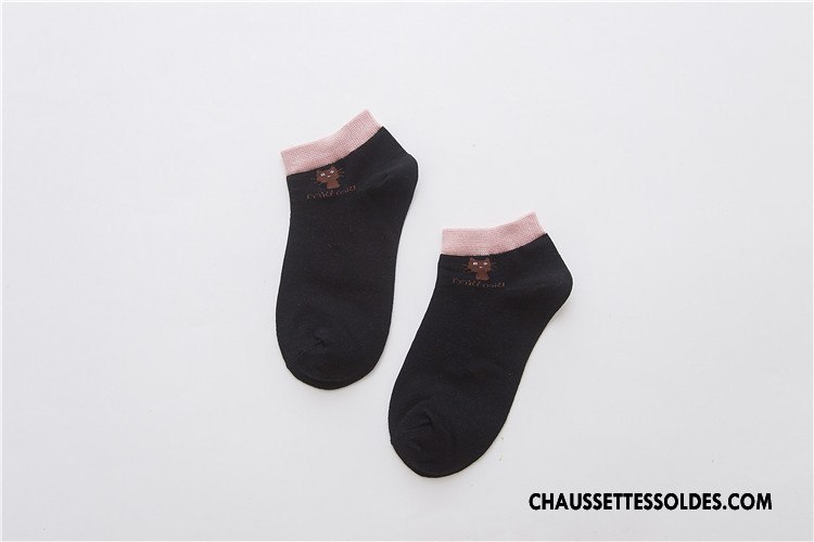 Chaussettes Courtes Femme Chaussette Basse Coupée Été 100% Coton Dame Chaussette Courte Printemps Rose