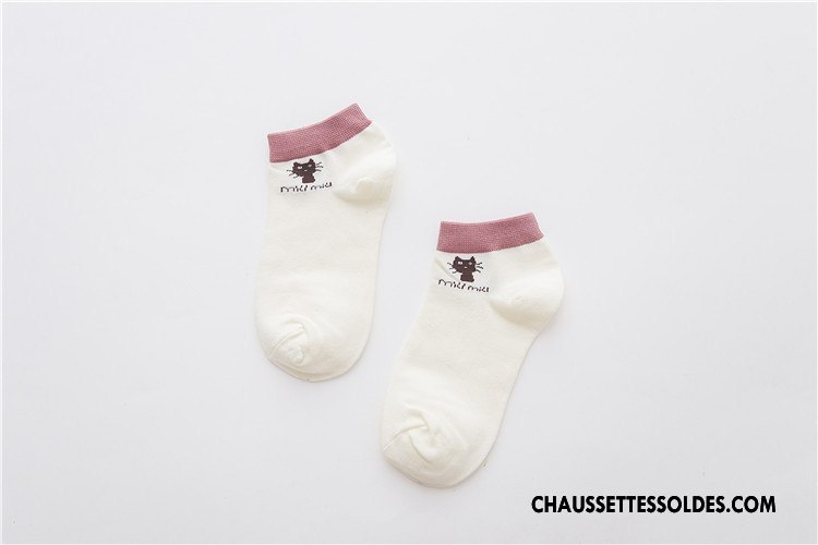 Chaussettes Courtes Femme Chaussette Basse Coupée Été 100% Coton Dame Chaussette Courte Printemps Rose