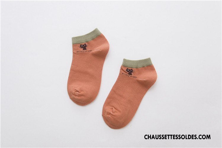 Chaussettes Courtes Femme Chaussette Basse Coupée Été 100% Coton Dame Chaussette Courte Printemps Rose