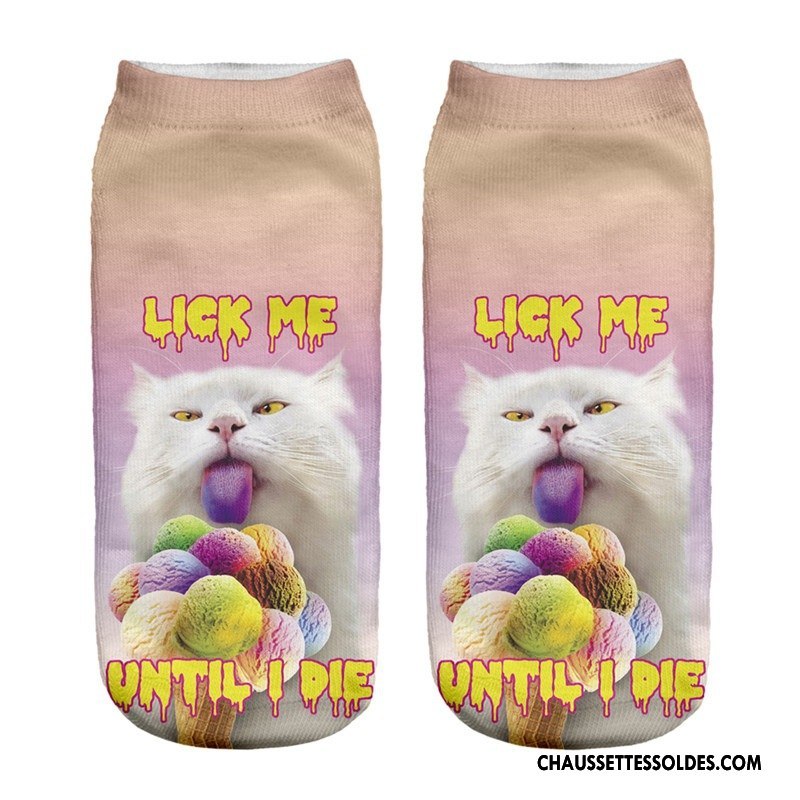 Chaussettes Courtes Femme Chaussette Courte Chaussette Basse Coupée Europe Impression Gris