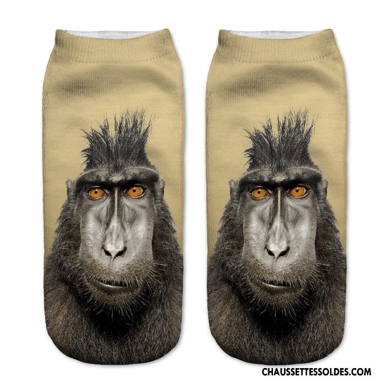 Chaussettes Courtes Femme Chaussette Courte Chaussette Basse Coupée Europe Impression Gris