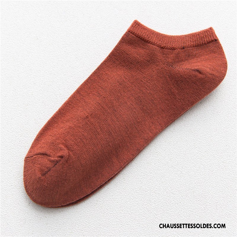 Chaussettes Courtes Femme Chaussette Courte Dame Invisible Été Chaussettes En Coton Mouvement Jaune Clair