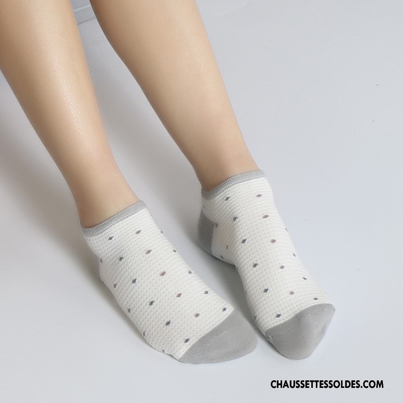 Chaussettes Courtes Femme Chaussette Courte Filles Antidérapant Le Nouveau Respirant Dame Blanc Clair
