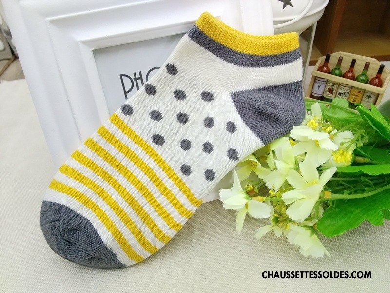 Chaussettes Courtes Femme Chaussettes En Coton Petit Bien Tous Les Assortis Chaussette Basse Coupée Dame Couleurs De Bonbons Couleur De Contraste Coloré