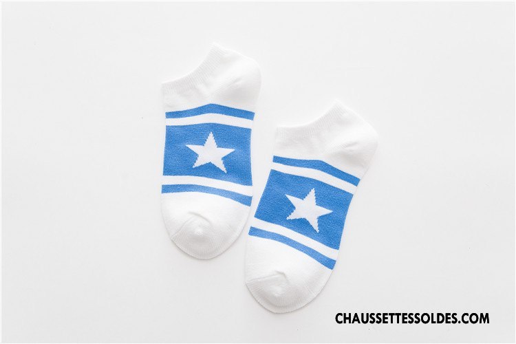 Chaussettes Courtes Femme Chaussettes En Coton Printemps Gros Été Le Nouveau Chaussette Basse Coupée Couleurs De Bonbons Bleu
