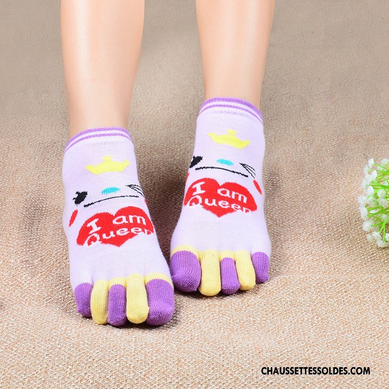 Chaussettes Courtes Femme Cinq Doigts Charmant Coton Bio Milieu Chaussettes En Coton Mode Rose
