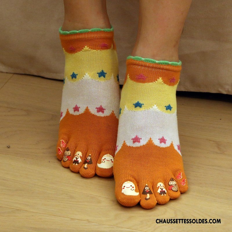 Chaussettes Courtes Femme Cinq Doigts Doigt De Pied Matelassé Bleu