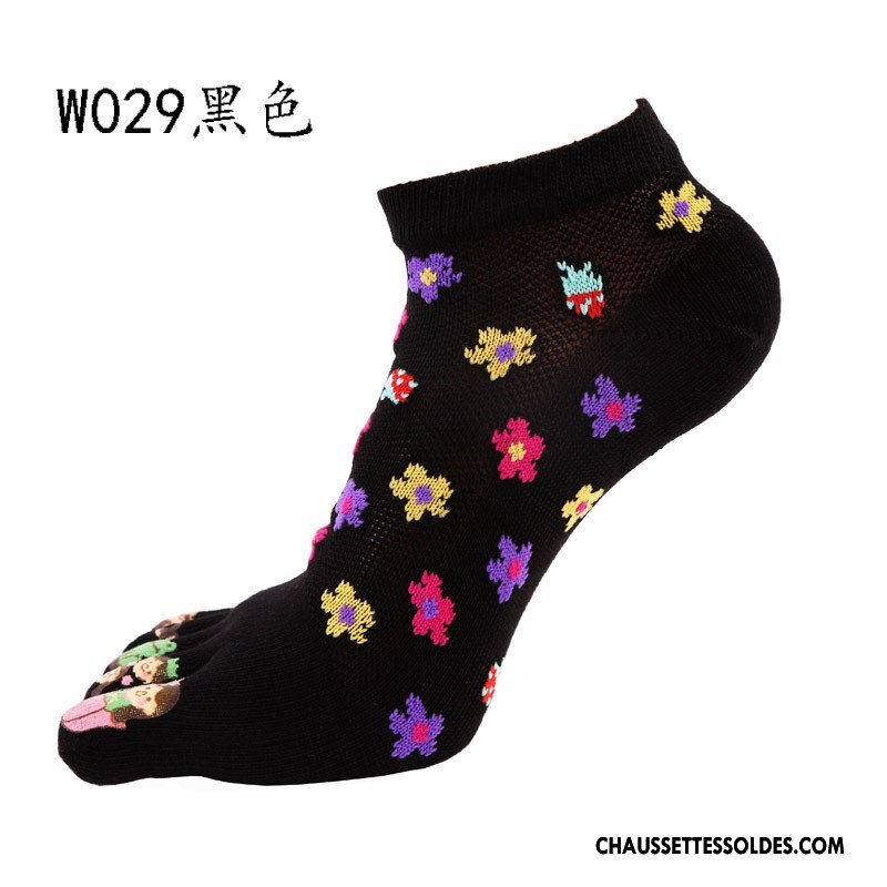 Chaussettes Courtes Femme Cinq Doigts Le Nouveau Dessin Animé Charmant Jaune
