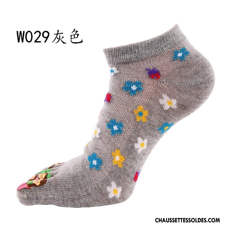 Chaussettes Courtes Femme Cinq Doigts Le Nouveau Dessin Animé Charmant Jaune
