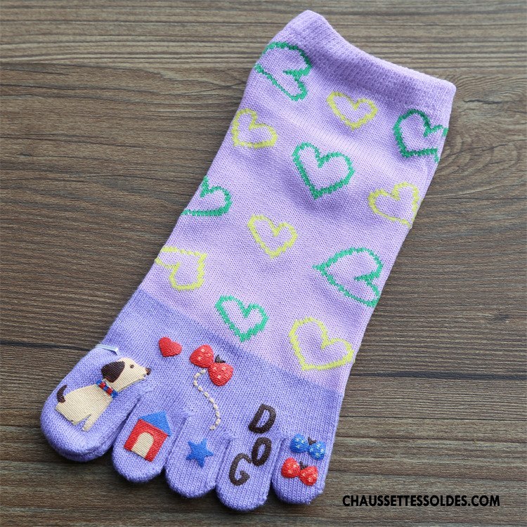 Chaussettes Courtes Femme Cinq Doigts Matelassé Le Nouveau Confortable Bleu