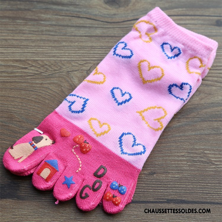 Chaussettes Courtes Femme Cinq Doigts Matelassé Le Nouveau Confortable Bleu