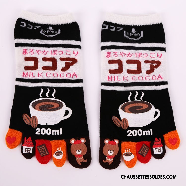 Chaussettes Courtes Femme Confortable Beige Matelassé Cinq Doigts Dame Blanc