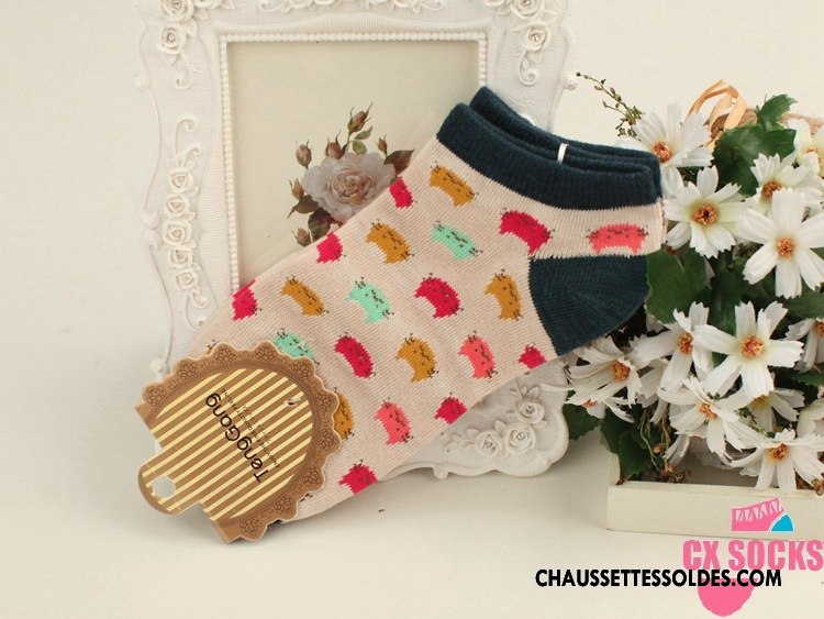 Chaussettes Courtes Femme Coton Bio Chaussette Basse Coupée Charmant Chat Nouvelles Arrivées Rouge