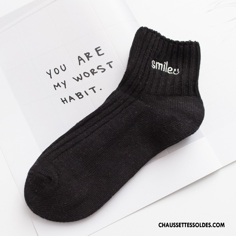 Chaussettes Courtes Femme Coton Bio Milieu Brodé Tendance Hiver L'automne Marron / Brun