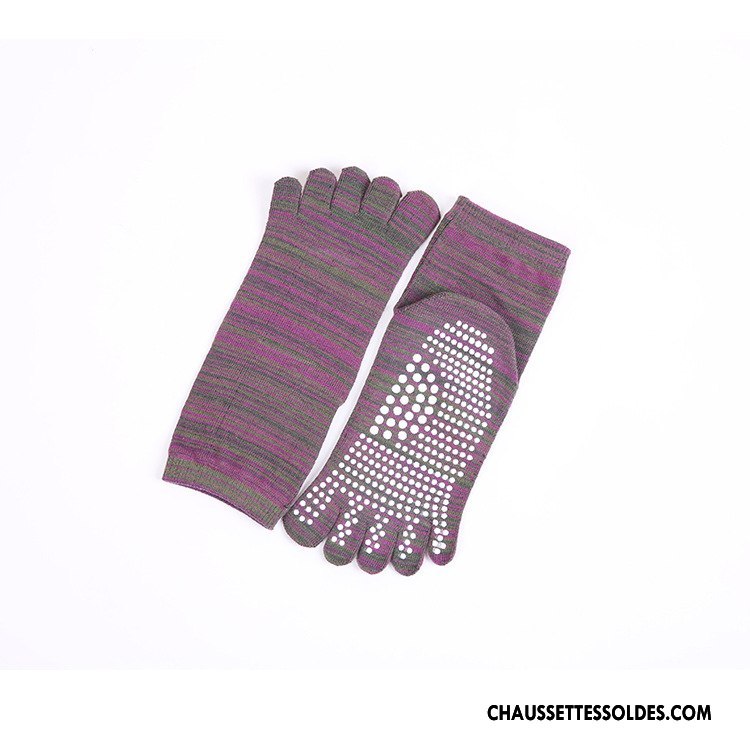 Chaussettes Courtes Femme Couleur Cinq Doigts Modèles Féminins 100% Coton Rétro Antidérapant Rose