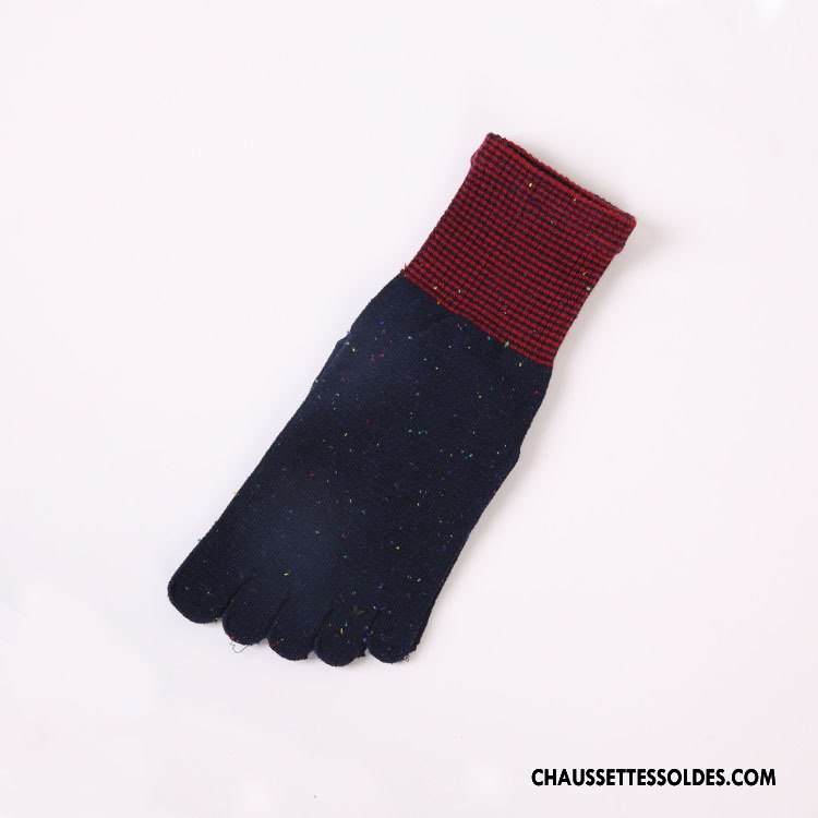 Chaussettes Courtes Femme Couleur Dame Hiver Renforcé Thermiques Cinq Doigts Blanc