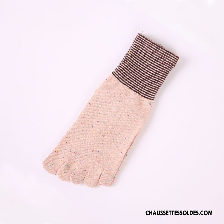 Chaussettes Courtes Femme Couleur Dame Hiver Renforcé Thermiques Cinq Doigts Blanc