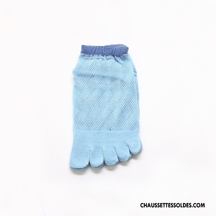 Chaussettes Courtes Femme Cristal L'automne Matelassé Engrener Cinq Doigts Été Bleu