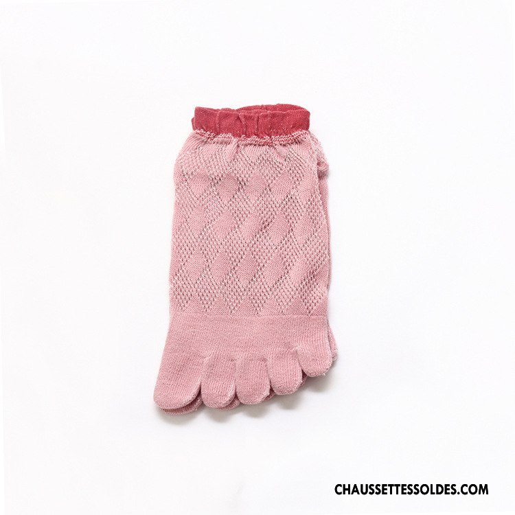 Chaussettes Courtes Femme Cristal L'automne Matelassé Engrener Cinq Doigts Été Bleu