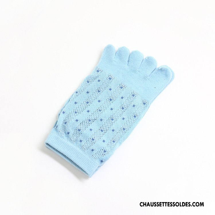 Chaussettes Courtes Femme Cristal L'automne Matelassé Engrener Cinq Doigts Été Bleu