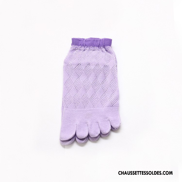 Chaussettes Courtes Femme Cristal L'automne Matelassé Engrener Cinq Doigts Été Bleu