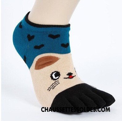 Chaussettes Courtes Femme Créatif Mode Chaussettes En Coton Dame Tendance Cinq Doigts Violet